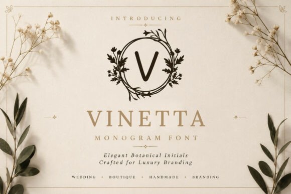 Vinetta Monogram: Where Botanical Elegance Meets Timeless Typography